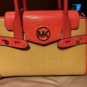 Michael Kors Coral and Yellow Crossbody Bag